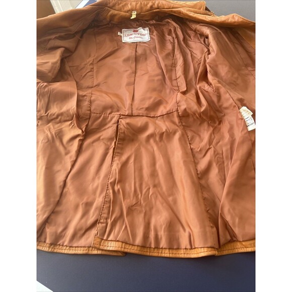 VINTAGE 70'S Crae Caryle San Francisco Leather Three Button Blazer Jacket S - Picture 15 of 15